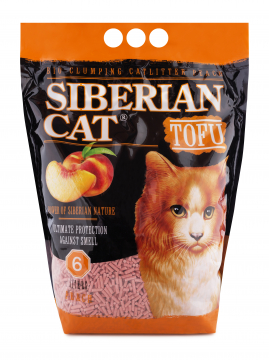 Siberian Cat Tofu 6 Наполнитель комкующийся для кошек, Персик, 6 л