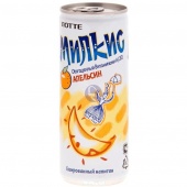 Напиток газированный безалкогольный Lotte Милкис,Апельсин, 0,25 л