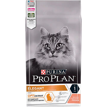 PRO PLAN® Elegant adult для взрослых кошек с чувствительной кожей, с лососем,1.5 кг изображение на сайте Михайловского рынка