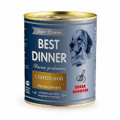 Best Dinner Super Premium Консервы для собак и щенков с индейкой для взрослых собак и щенков с 6 месяцев, 340 г изображение на сайте Михайловского рынка
