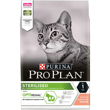 Сухой корм PRO PLAN® Sterilised для стерилизованных кошек с лососем, 1.5 кг
