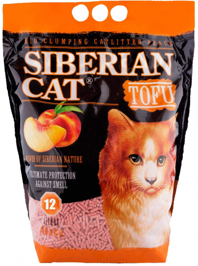 Siberian Cat Tofu 12 Наполнитель комкующийся для кошек, Персик, 12 л изображение на сайте Михайловского рынка