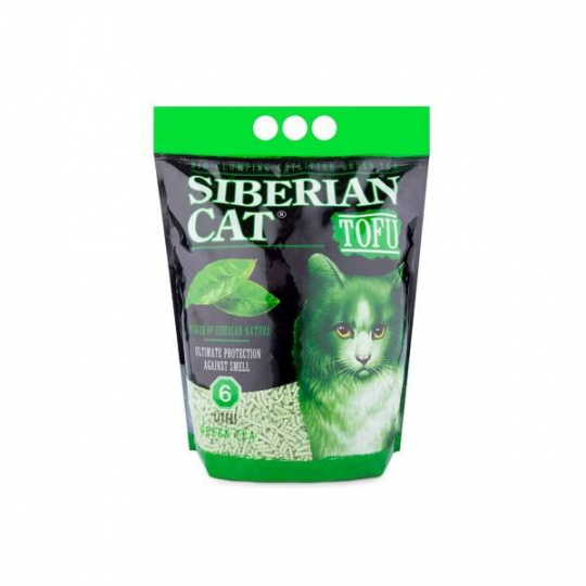 Siberian Cat Tofu 6 Наполнитель комкующийся для кошек, Зеленый чай, 6 л изображение на сайте Михайловского рынка