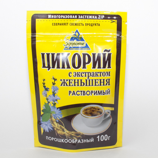 Цикорий растворимый "Здоровье" с экстрактом женьшеня, 100 гр. 
