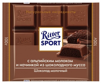 Шоколад Ritter Sport какао мусс 100г