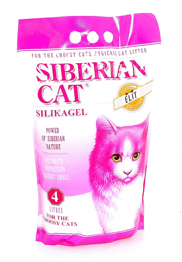 Siberian Cat Elit 4 Наполнитель силикагелевый для привередливых кошек, 4 л