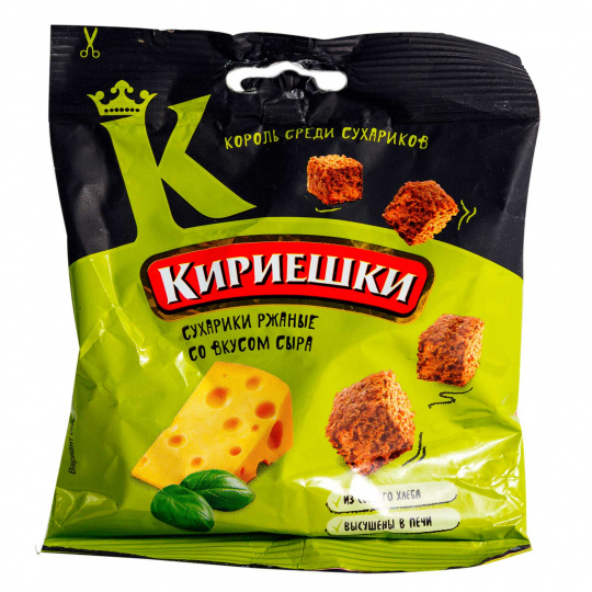 Сухарики ржаные со вкусом сыра "Кириешки" 40гр изображение на сайте Михайловского рынка